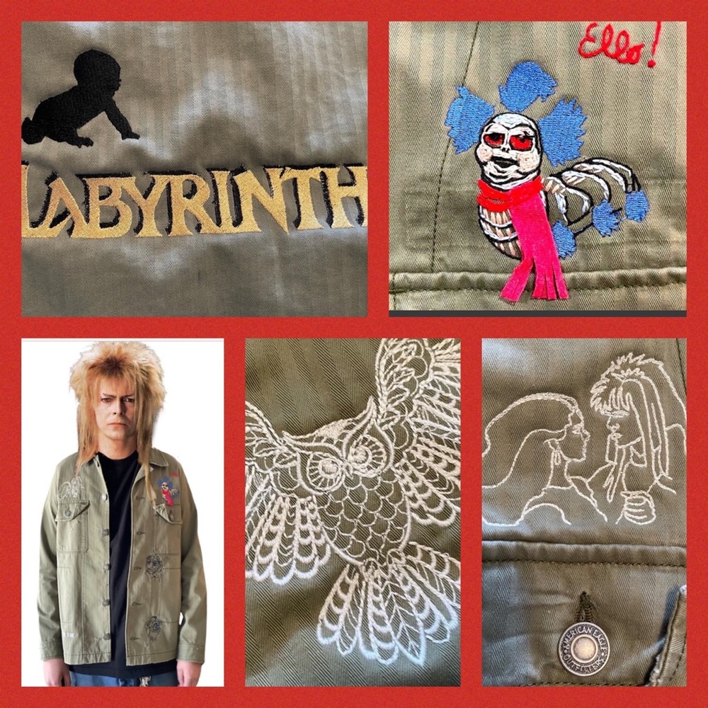 The LABYRINTH Custom embroidered jacket / David Bowie winter teen  Medium 🎄